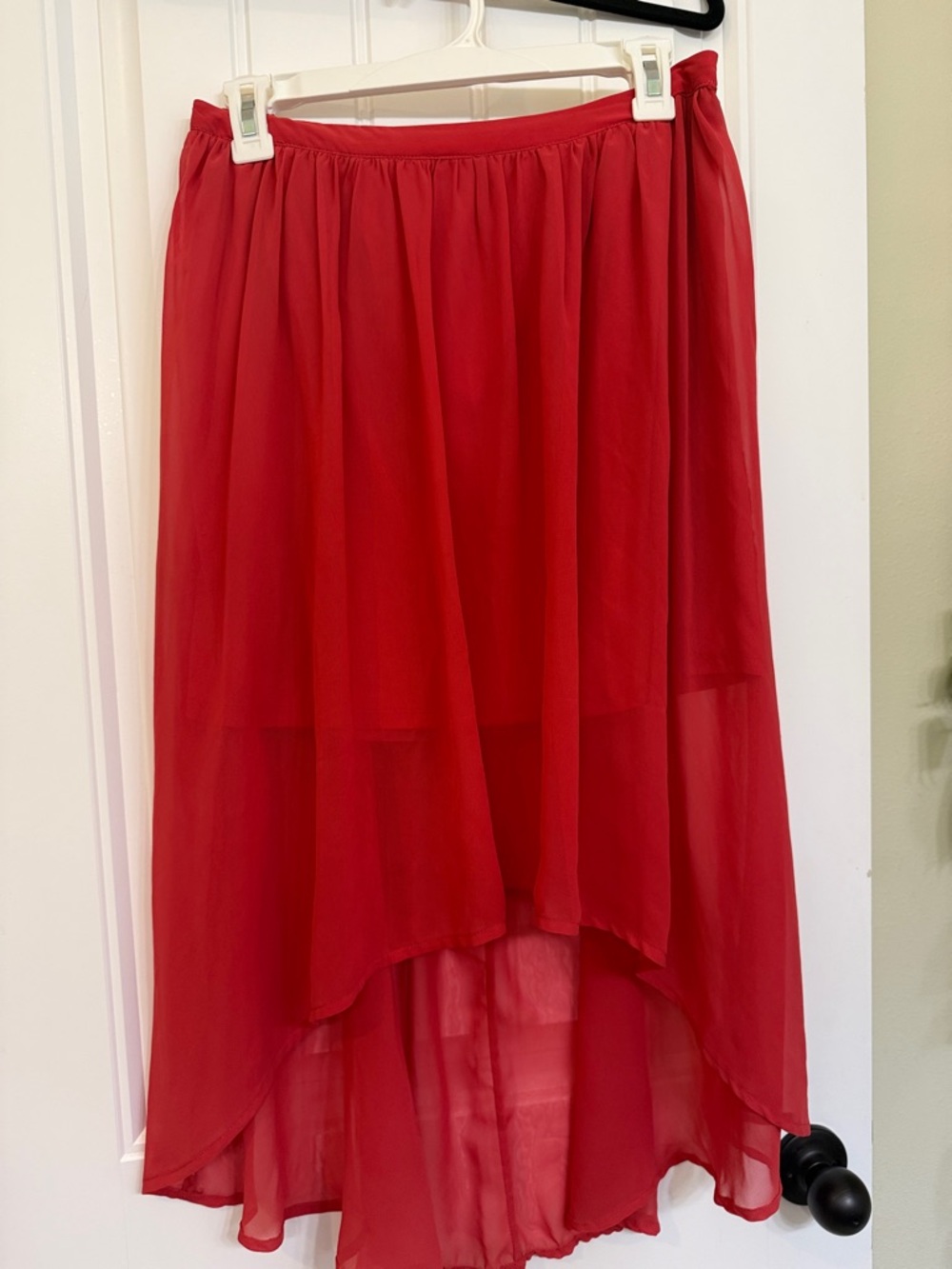 LC Lauren Conrad Pink Chiffon Hi-Low Skirt